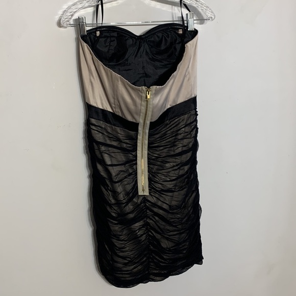 Aryn K Bustier Rouched crossover tulip bottom mini dress medium - Picture 6 of 10